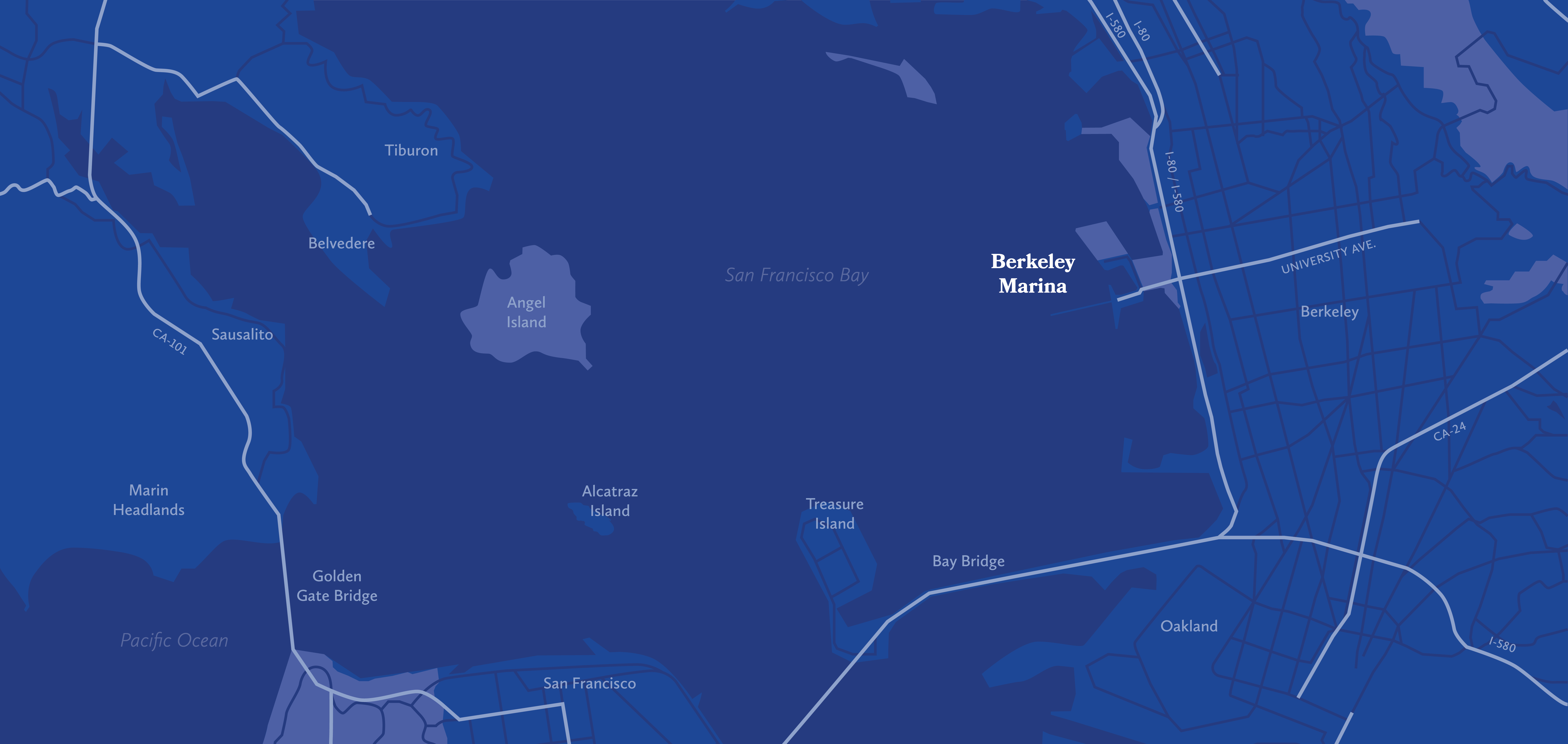 View of the map of Berkeley Marina