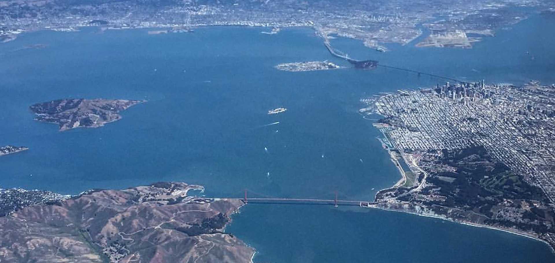 Aerial view of marina